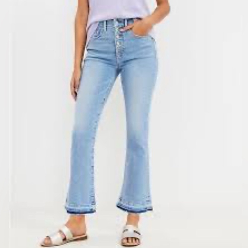 LOFT NWOT Blue Flare Wide Leg Jeans High-Waisted